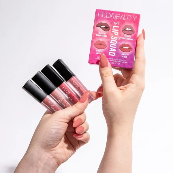 magasin pour Huda Beauty The Lip Squad – Coffret De Rouges à Lèvres Liquides 4